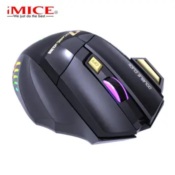 Бутон IMICE7 с двойно кликване на Мишката 2,4 G Без звук Акумулаторна Цветна Дишаща Лесна Безжична Детска мишка Компютърна Периферия