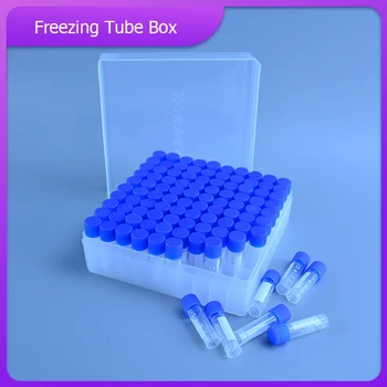 Висококачествена кутия за замразяване 1,8 мл/100 дупки + 100 бр. Плоски пластмасови епруветки за замразяване Безплатна доставка