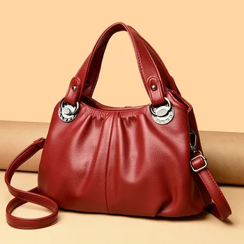 Висококачествени дамски чанти от изкуствена кожа, Дамски Голяма чанта-тоут, Женски Квадратни чанти на рамо, Женската чанта, Нова Модерна чанта през рамо