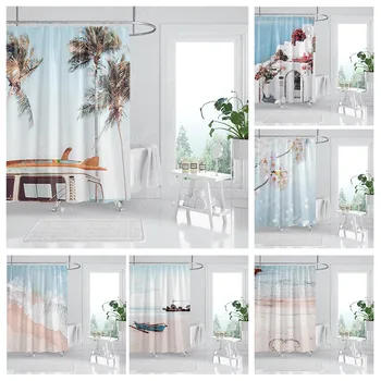Водоустойчив тъканно завеса за душ, аксесоари за пердета за баня 180 x 200, завеса за душ 240*200 декора в скандинавски стил бохо 240x200