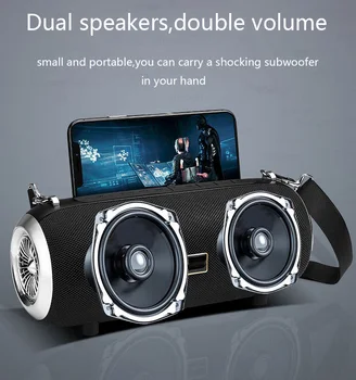 Външен Звук Преносим Музикален Caixa De Som Мощен Boombox с поставка-държач Висока Мощност 40 W Bluetooth Високоговорител Безжична Колона BT