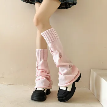 Гамаши Y2k фея основната, Чорапи за краката Просяк, Ретро Вязаный калъф за краката в стил Харадзюку с широки отвори, Японски Аксесоари
