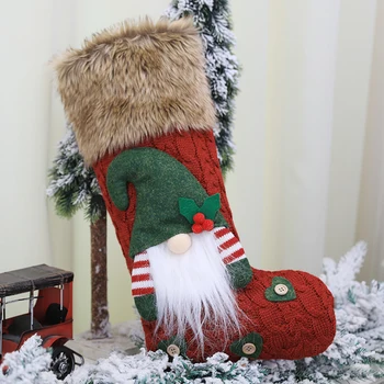 Големи Коледни Чорапи Украшение За Безлични Кукли, Подарък пакет с бонбони, Творчески Чорапи за Окачване Коледна Елха, Начало декор, Коледни аксесоари
