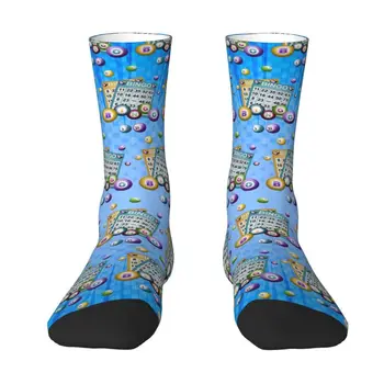 Готини Мъжки Чорапи за игра на бинго, дишащи Топли чорапи за екипажа с 3D принтиране, Унисекс,