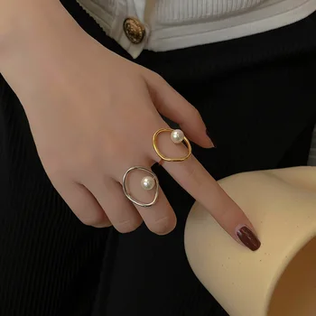Гъвкавост на европейската и на американската мода, геометрично дупка, ажурная перлена линия, ажурное украса, регулируема женски пръстен