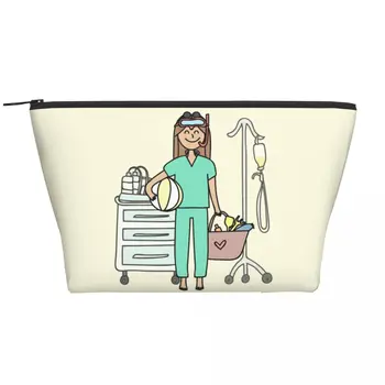 Д-р медицинска Сестра Enfermera En Apuros, чанта за тоалетни принадлежности за жени, Козметичен Органайзер за грим, Кутия за съхранение на козметика за жени