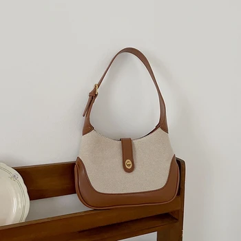 Дамски Елегантни чанти през рамо, Дизайнерски холщовые чанта в стил мозайка от изкуствена кожа, Дамски ежедневни портмонета за подмишниците, Офис чанта-скитник