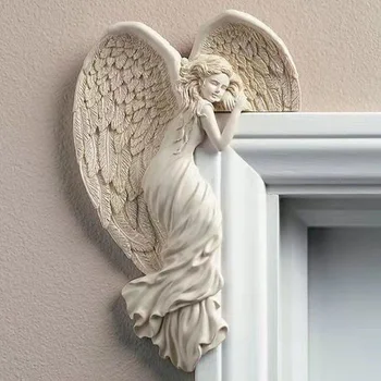 Декорация на рамката на вратата от смола Angel Of Redemption украшение 