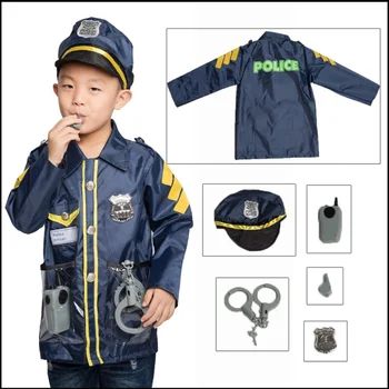 Детски Костюм на пътна полиция за cosplay, комплект за ролеви игри в детската градина, комплект за момчетата на Хелоуин