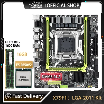 Дънна платка X79 LGA 2011 Kit Процесор Xeon E5 2650 V2 и 16 GB памет DDR3 Поддържа дънната платка NVME Placa Mae LGA2011 X79F1