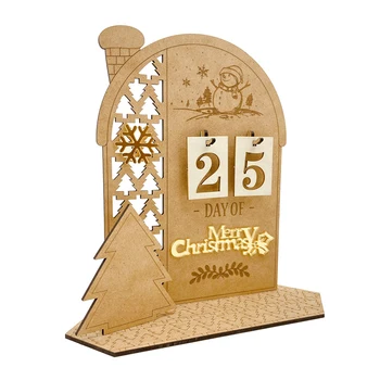 Дървена Адвент-календар Коледна украса Merry Christmas Decorations 2023 за дома Навидад Noel Kerst Подаръци на деца на Нова година 2024