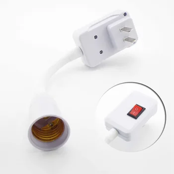 Електрическа крушка с цокъл E27, Энергосберегающая настолна led поставка с превключвател, штепсельная вилица САЩ, притежателят на лампи
