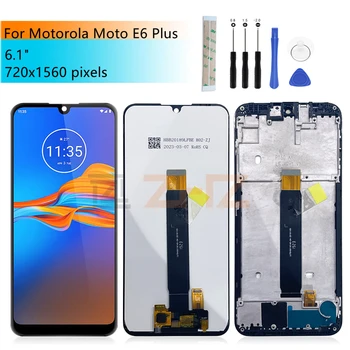 За Motorola Moto E6 Plus LCD дисплей с сензорен екран Дигитайзер възли За Мото E6 Плюс Резервни части за ремонт на дисплея 6.1 