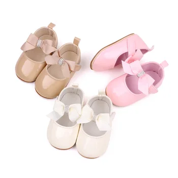 За майки и деца 0-18 м, Обувки принцеса на новородените момичета, Обувки, бебешко креватче свързани с лък, обувки за парти по случай рождения ден на D05