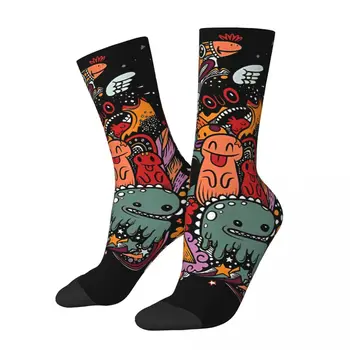 Забавни мъжки чорапи с супер дизайн в ретро стил, графити, хип-хоп, ежедневни чорапи за екипажа, подарък модел с принтом