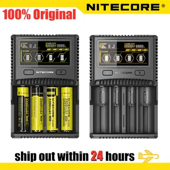 Зарядно устройство NITECORE SC4 Отлично Зарядно устройство с 4 слота с Обща мощност 6A, Съвместим с батерия IMR 18650 14450 16340 AA