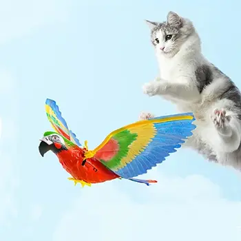 Играчки за котки с имитация на Електрически папагал, Тиха подвесная риболов линия, играчка за висене птици, Закачка, за да проверите за дресура на домашни любимци