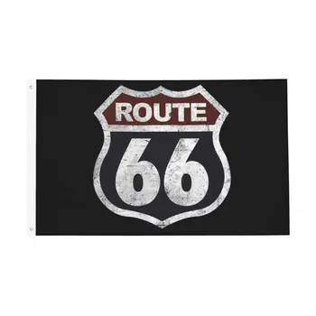 Историческия route 66 Mother Road Ретро флаг Ярък цветен открит банер от полиестер, подвесное украса 3x5 фута