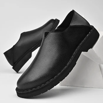 Италианската мъжки обувки, Ежедневни луксозни Маркови Летни мъжки Лоферы ръчно изработени, Мокасини от естествена кожа, Леки, Дишащи обувки-лодка без закопчалка