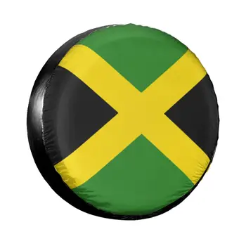 Калъф за резервна гума с флага на Ямайка по поръчка автоматичен контрол и измерване Pride Прахозащитен калъфи за автомобилни джанти 14 
