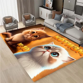 Килим с хубав цветен принтом под формата на котки, декоративни килими за хол и спалня, противоскользящий подложка за кухня и баня, врата мат