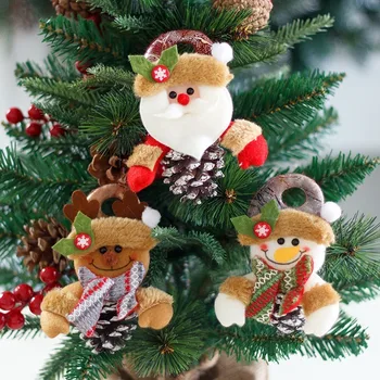 Коледна Малка елха висулка Танцуващата Старецът Снежен човек Елен Мечката Тъканно кукла 2023 година Коледно дърво висулка украса