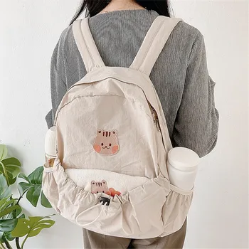 Корейски раница за детски памперси, чанти с Голям капацитет, преносими Cartoony Мечка, пътни чанти на рамо, чанта за мама