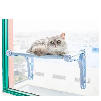 Котешки Хамак за присоске, Сгъваема Балконная легло, Подвесная стъклена кошница за малка средна котки, Здрава стоманена рамка, подложка за домашни любимци