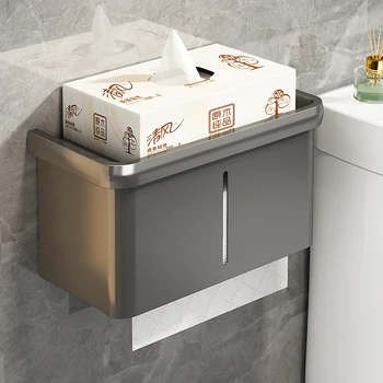 Кутия за тоалетни принадлежности, водоустойчив стойка за ролка хартия, срок на съхранение в банята, държач за тоалетна хартия