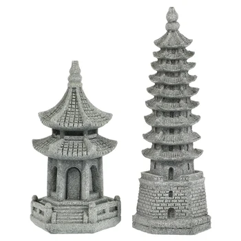 Къща, малки украса за Саксии, Кула, Декоративен азиатски Декор, Скулптура, Декоративен орнамент