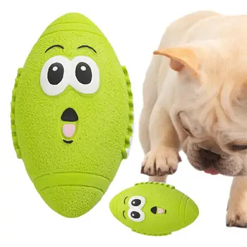Латексный топка за кучета, меки гумени играчки за кучета с забавен израз на лицето, трайни интерактивни писклив играчки топки, дъвчене и писклив играчка топка за кучета