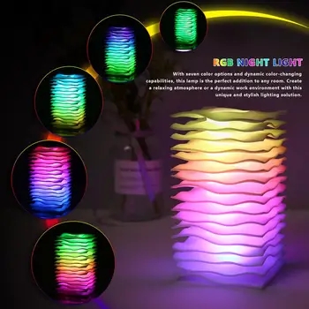 Лека нощ за спалня RGB 12 цвята С регулируема яркост Сензорна лампа Акумулаторна нощни лампи за спалня/детска/Трапезария
