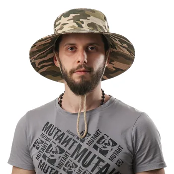 Летни камуфляжные мъжки памук кофа шапка открит UV защита ръбовете на Рибар Окото дишаща риболовна шапка солнцезащитная шапка