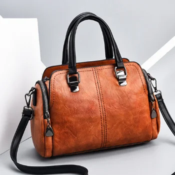 Луксозна дамска чанта за през рамото от винтажной мека кожа, Марка Дамски чанти-месинджър за майките на средна възраст, чанта-скитник