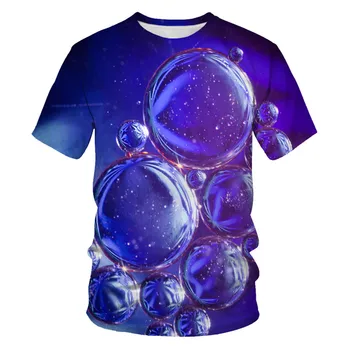 Лятна тениска с геометричен модел 2023, графични тениски, тениски y2k, мека тениска с кръгло деколте, потник, тениска оверсайз с 3D принтом