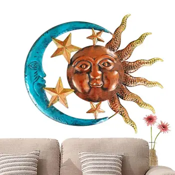 Метални Стенни живопис Със Слънцето, Луната, Звездите, Луната Скулптура, Стенни декорации, за Многократна употреба Метални Стенни скулптури, Стенни декорации, Изкуството За