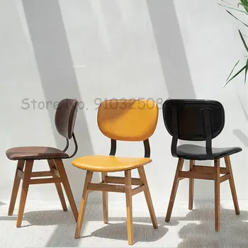Модерно обзавеждане маса за Хранене, Кухненски Стол Домашна Облегалка Трапезни Столове Nordic Simple Желязо Art Ins Промишлени Кожени Столове за Грим