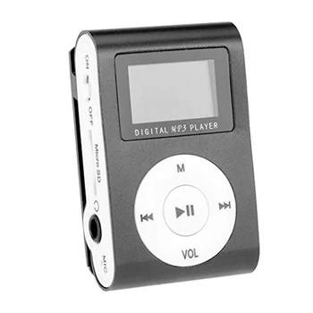 Музикален MP3 плейър, Мини преносим клип MP3 Студентски Walkman Без загуба на Подкрепа за 32 GB TF карта на LCD екран Модерен спортен MP3 плейър
