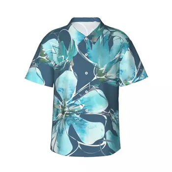 Мъжка риза с къси ръкави, акварелни тениски с флорални принтом, тениски, поло, потници