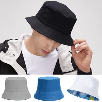 Мъжки модни двустранен шапка-панама, дамска лятна шапка с реверсивным козирка, UV-шапки за рибарите, слънчеви шапки за риболов