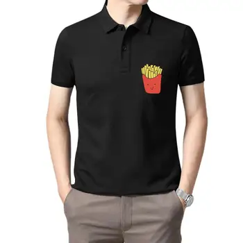 Мъжки Облекла за голф, Лятна Ежедневната мъжка тениска-поло с принтом Хамбургер и пържени картофи, най-добри приятели, мъжки качествена тениска-с къси ръкави за мъже