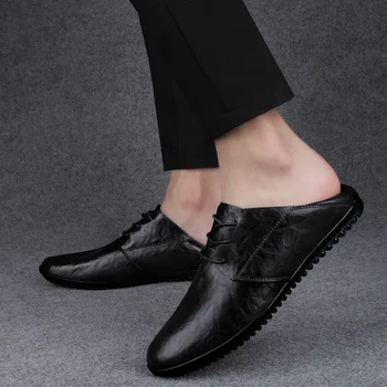 Мъжки обувки, Ежедневни обувки, Модни брандираната Класически и Ежедневни мъжки кожени обувки в черен цвят, лидер на продажбите, Дишаща бизнес мъжки обувки Големи размери