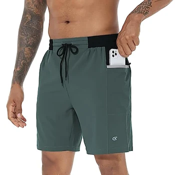 Мъжки шорти за бягане с джобове с цип, Бански, Мъжки Леки Ежедневни панталони, бързо съхнещи спортни шорти за тренировки във фитнеса