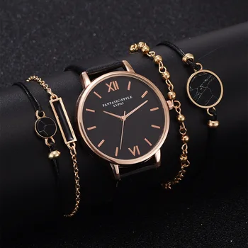 Набор от прости часа Sdotter 2022, кварцов часовник, trend женски гривна с каишка от изкуствена кожа, определени Señoras Reloj De Moda