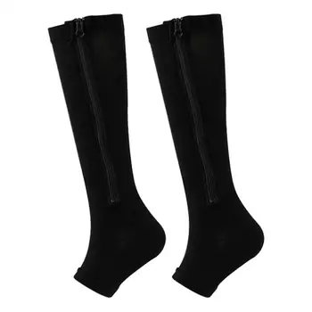 Навяхване глезена степента на Жените чорапи с цип компресия чорапи, компресия чорапи за жени, мъже 2 чифта с отворени пръсти чорапогащи за вени