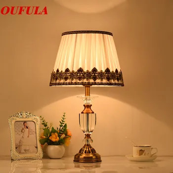 Настолни лампи TYLA Crystal Луксозна Модерна плат за фоайе всекидневна Офис на творческа спални на Хотел