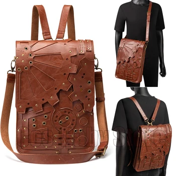 Нов пънк HD Раница Steampunk Ретро Екипировка Раница на Жените училищна чанта През рамо Чанта-месинджър Готическата стрелба с Мода за пътуване