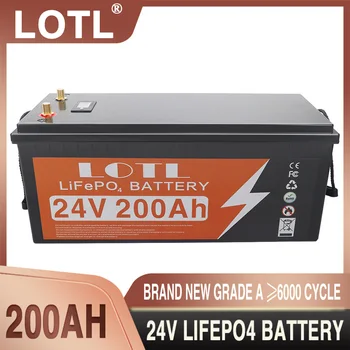 Нова Батерия 24V 200Ah LiFePO4 Вграден BMS Литиево-желязо-фосфатный батерия За къмпинг RV Golf Cart За Слънчева Батерия Със Зарядно устройство