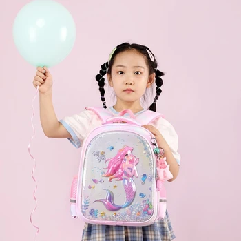 Нова детска чанта с изображение, 3D за деца, раници с Единорогом и Русалкой за момичета 1-6 началните класове, Аниме, големи училищни чанти, чанти