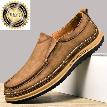 Обувки от естествена кожа 2024, Мъжки Есенно-зимни Ежедневни Бизнес официалната Обувки дантела, Oxfords, chaussure homme